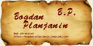 Bogdan Planjanin vizit kartica
